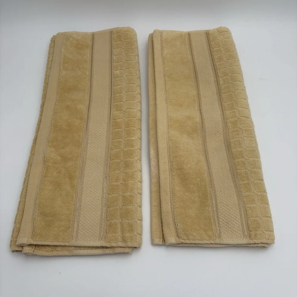 Earl & Wilson Butter Yellow Hand Towels Set Of 4 Luxurious Soft Vintage